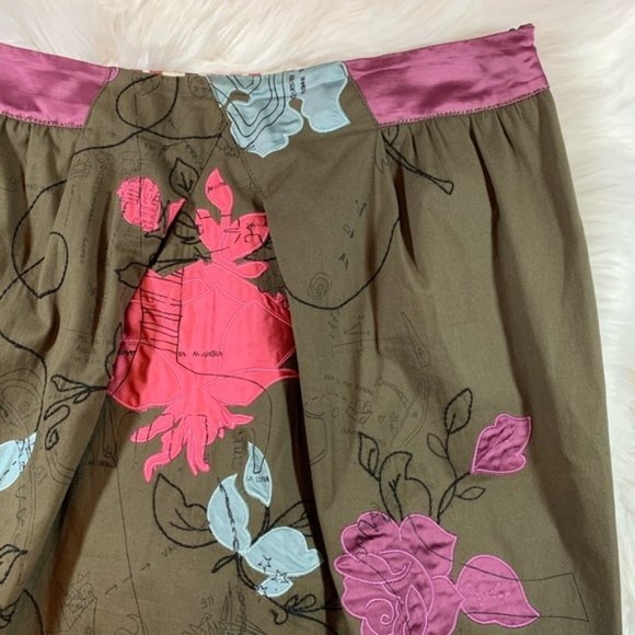 I AM Isola Marras Khaki Floral Skirt US sz 32 Medium - Picture 2 of 7